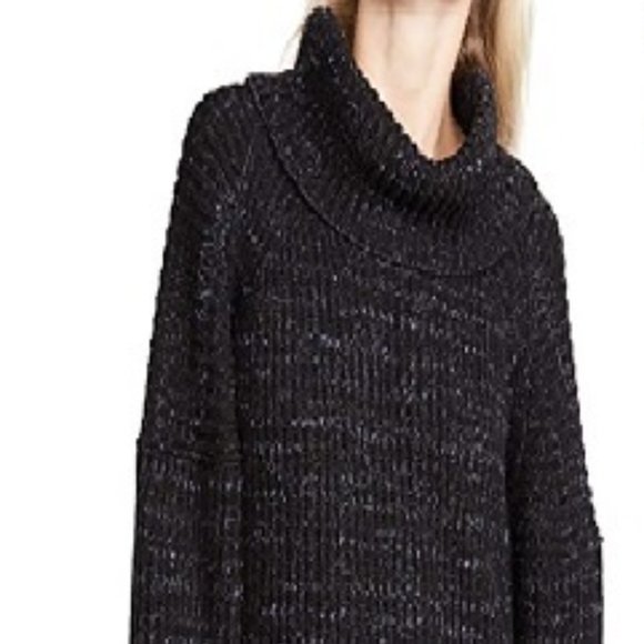 Free People Cowl Neck Oversized Sweater (Black) - Picture 1 of 6